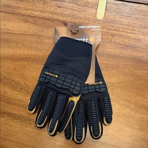 Carhartt Men's High Dexterity Black and Tan Work Gloves